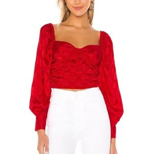 Revolve ( Majorelle Brand) Red long sleeve blouse, size small